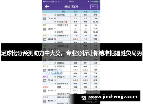 足球比分预测助力中大奖，专业分析让你精准把握胜负局势